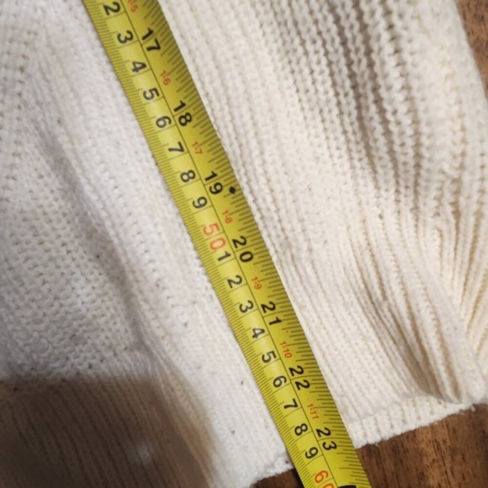 NOISY MAY Cream Fuzzy Textured Knit Sweater Long Sleeve Top Womens Size small - Picture 6 of 6